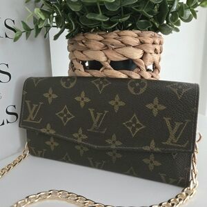 Authentic LOUIS VUITTON LV Monogram Vintage Long Wallet WOC Pochette